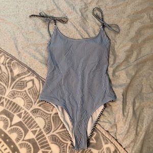 Aerie blue striped and gingham one piece